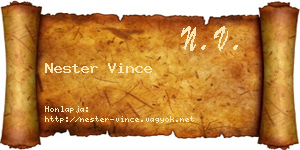 Nester Vince névjegykártya